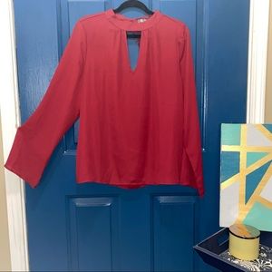 Large Long-Sleeve Dark Red Blouse